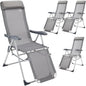 Set 4x Sedie da giardino schienale alto alluminio antracite