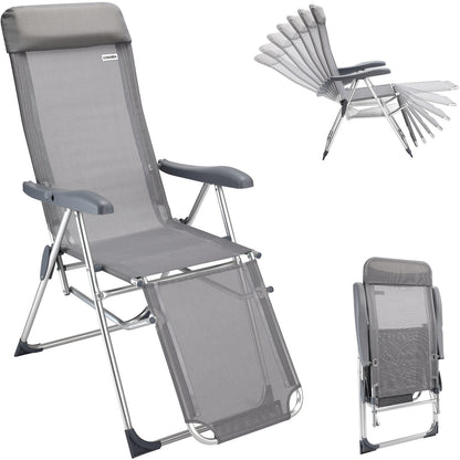 Set 4x Sedie da giardino schienale alto alluminio antracite