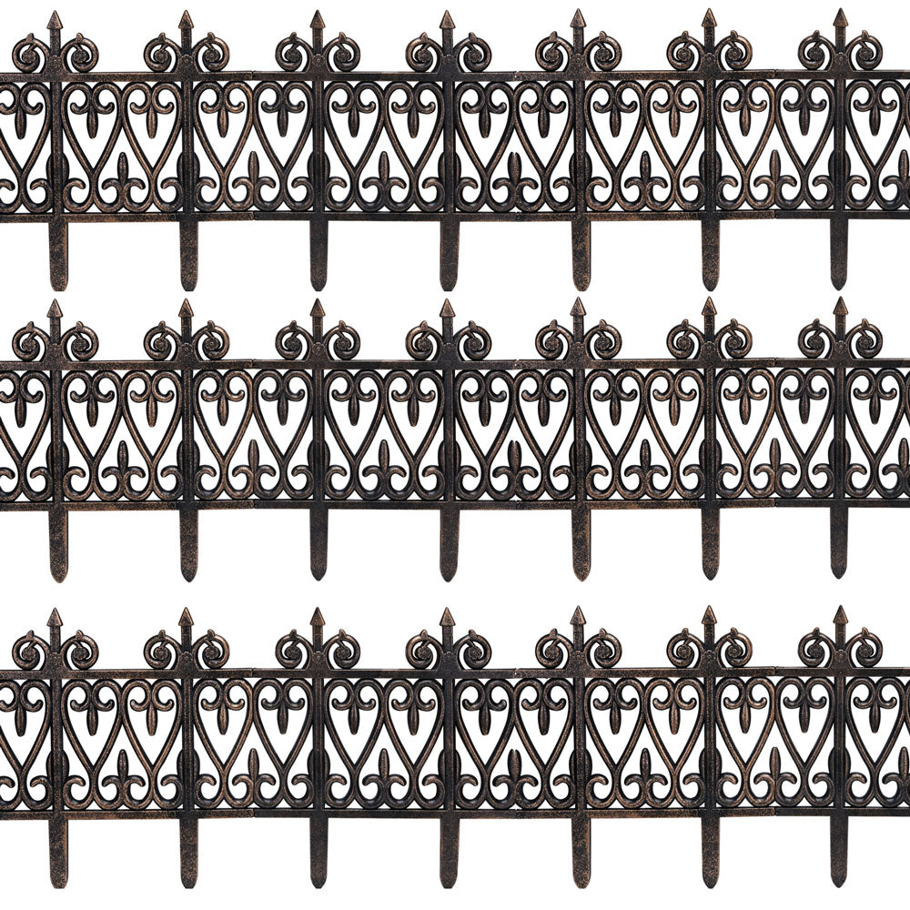 Set 2 x Recinzione per prato metallo effetto ottone 3,80m
