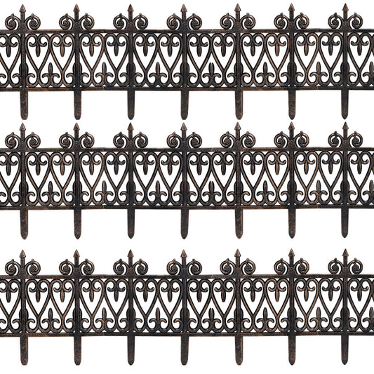 Set 2 x Recinzione per prato metallo effetto ottone 3,80m