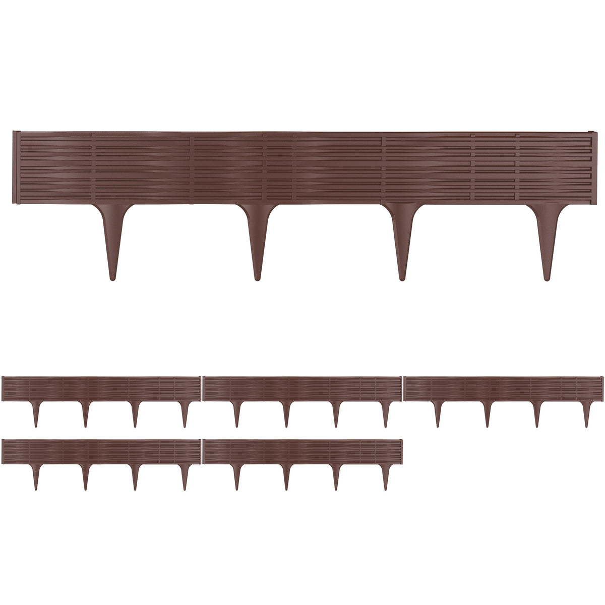 Bordure per aiuole 3 pz marrone 11,7m