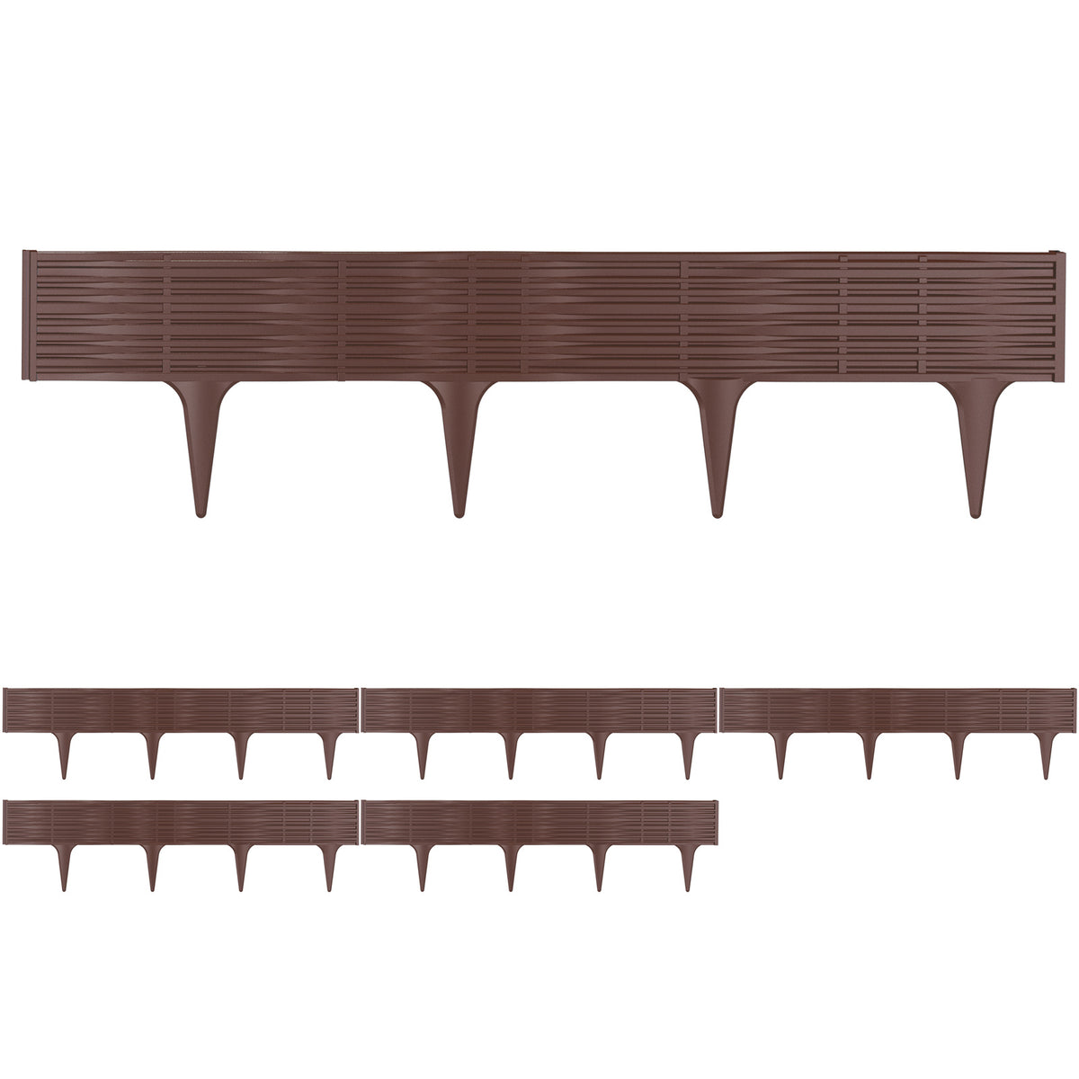 Bordure per aiuole 4 pz marrone 15,6m