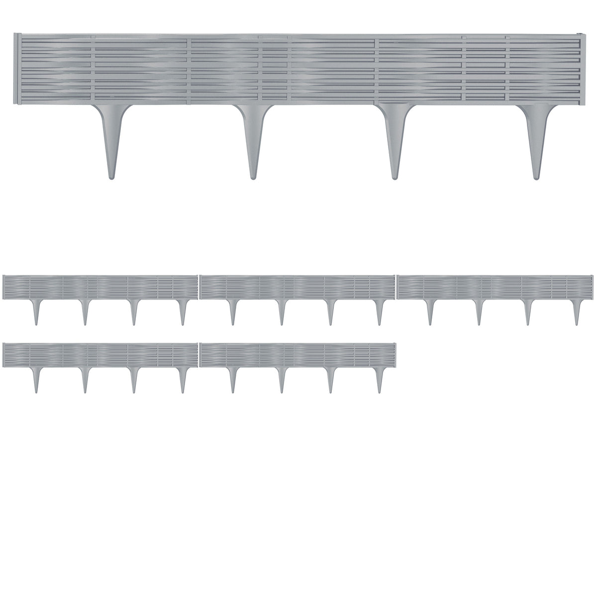 Bordure per aiuole 3 pz grigio 11,7m