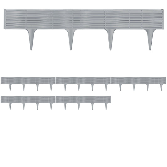Bordure per aiuole 3 pz grigio 11,7m