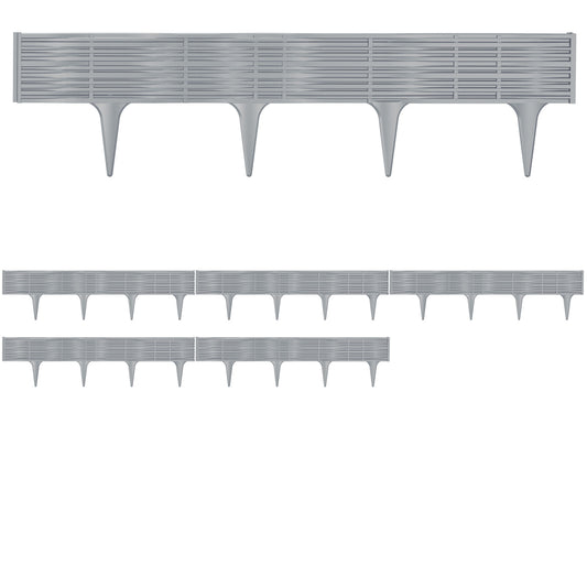 Bordure per aiuole 4 pz grigio 15,6m