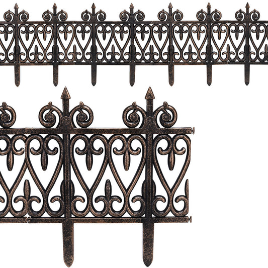 Set 3 x Recinzione per prato metallo aspetto ottone 5,70m