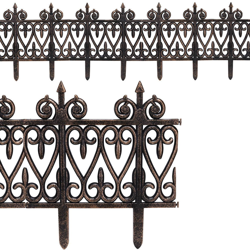 Set 7 x Recinzione per prato metallo aspetto ottone 13,30m