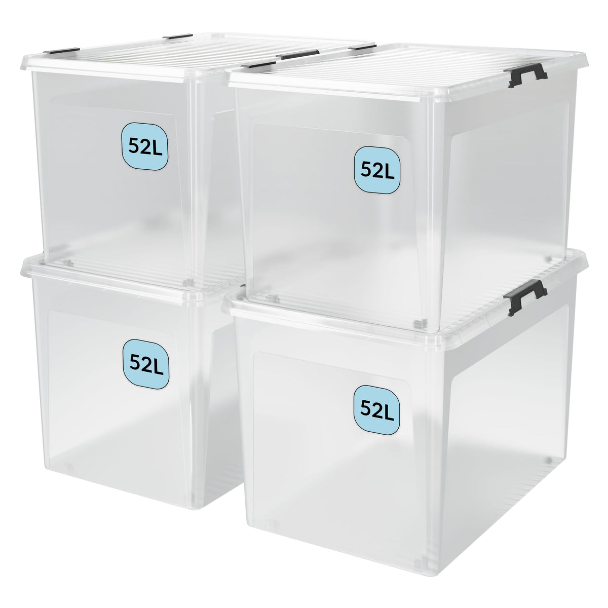 Contenitore di plastica 4 pz 60x40x35cm 60L