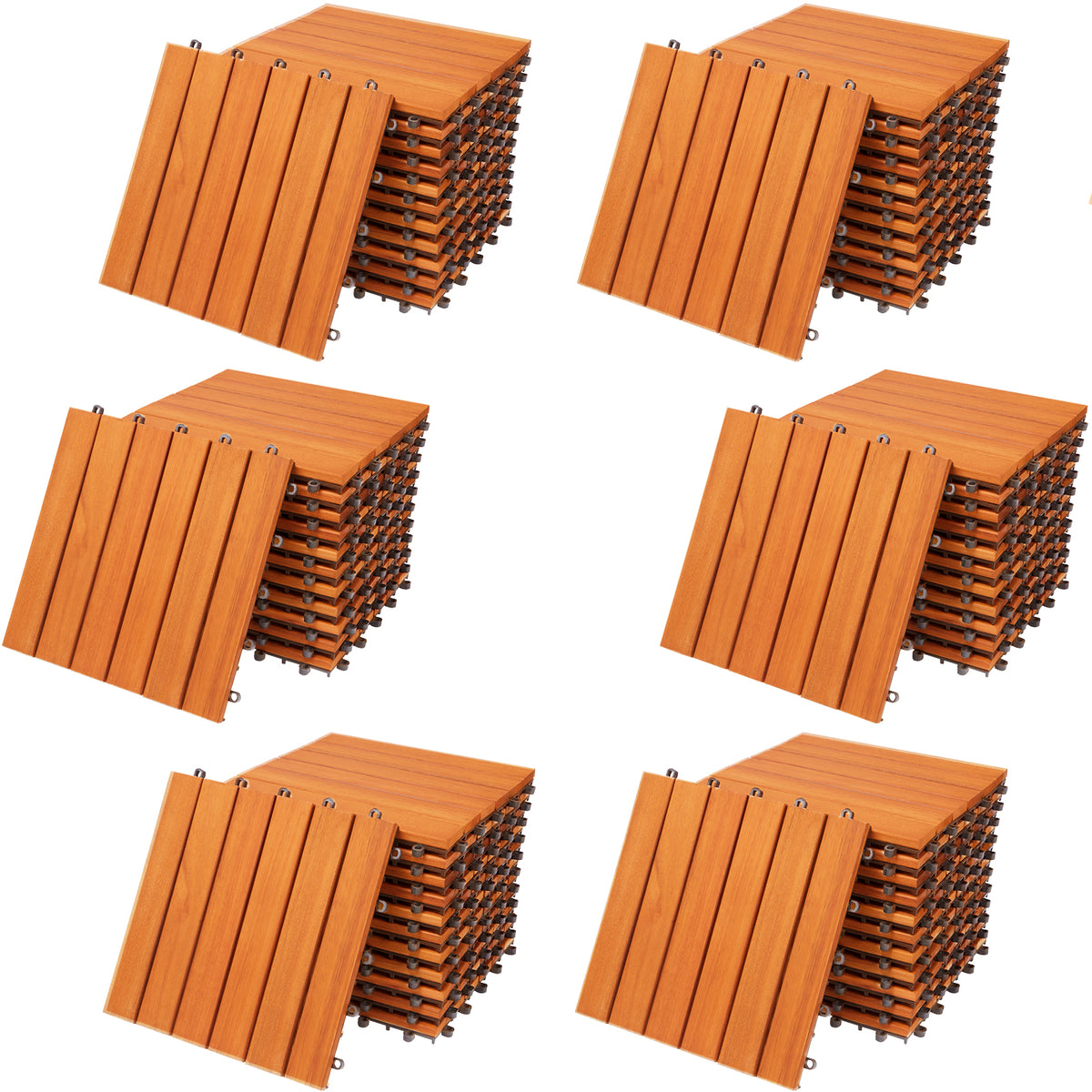 Piastrelle da giardino set 66 pz eucalipto FSC 30x30cm