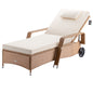 Sdraio da giardino crema polyrattan 193x90x43cm