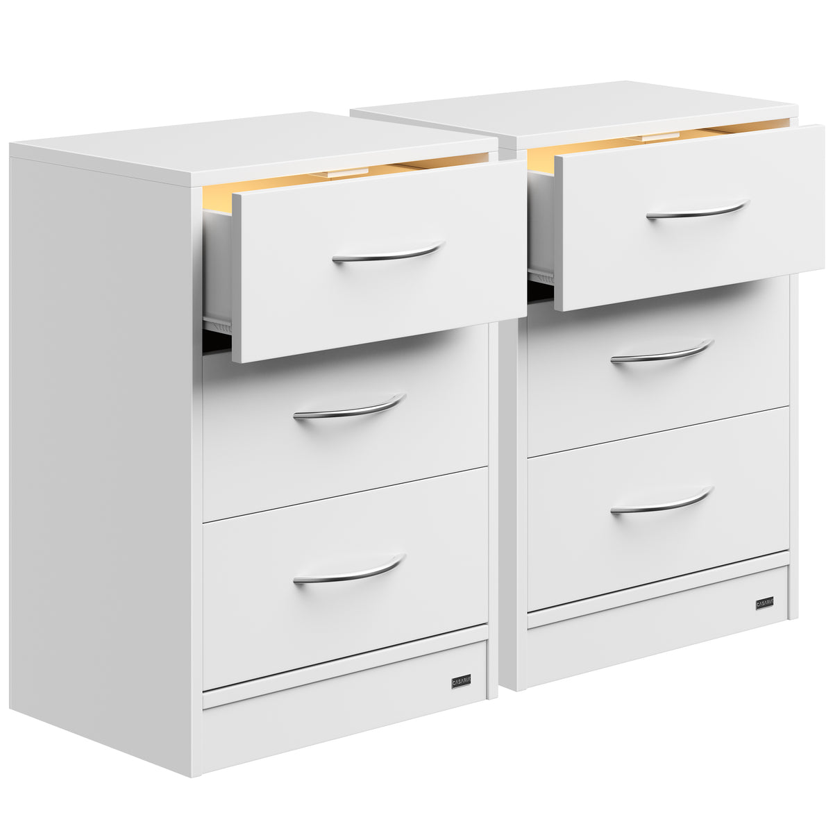 Comodino Eloise Set di 2 Bianco 54x39x28cm LED
