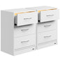 Comodino Eloise Set di 2 Bianco 54x39x28cm LED