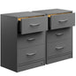 Comodino Eloise Set di 2 Antracite 54x39x28cm LED
