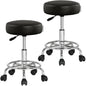Sgabello girevole 360º set di 2 nero altezza regolabile
