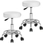 Sgabello girevole 360º set di 2 branco altezza regolabile