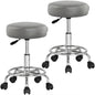 Sgabello girevole 360º set di 2 grigio altezza regolabile