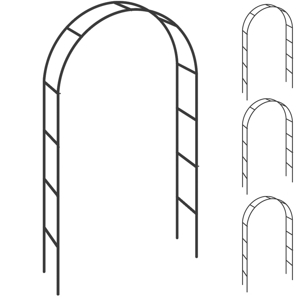 Archi per rose set da 4 nero 240x140x37cm