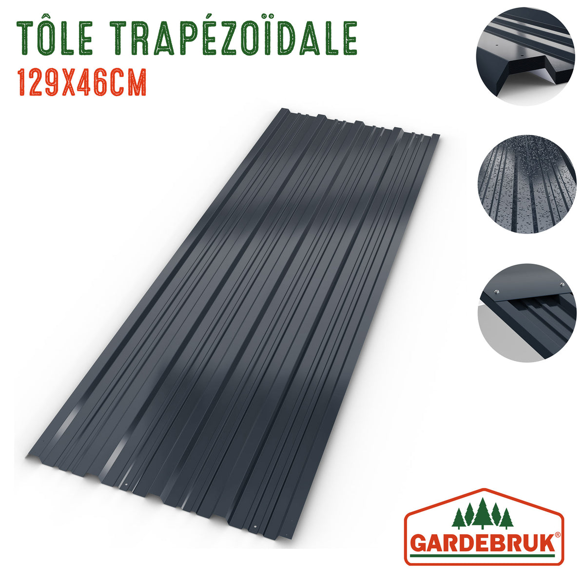 Set 12x Lastra profilata grigia 129x46cm