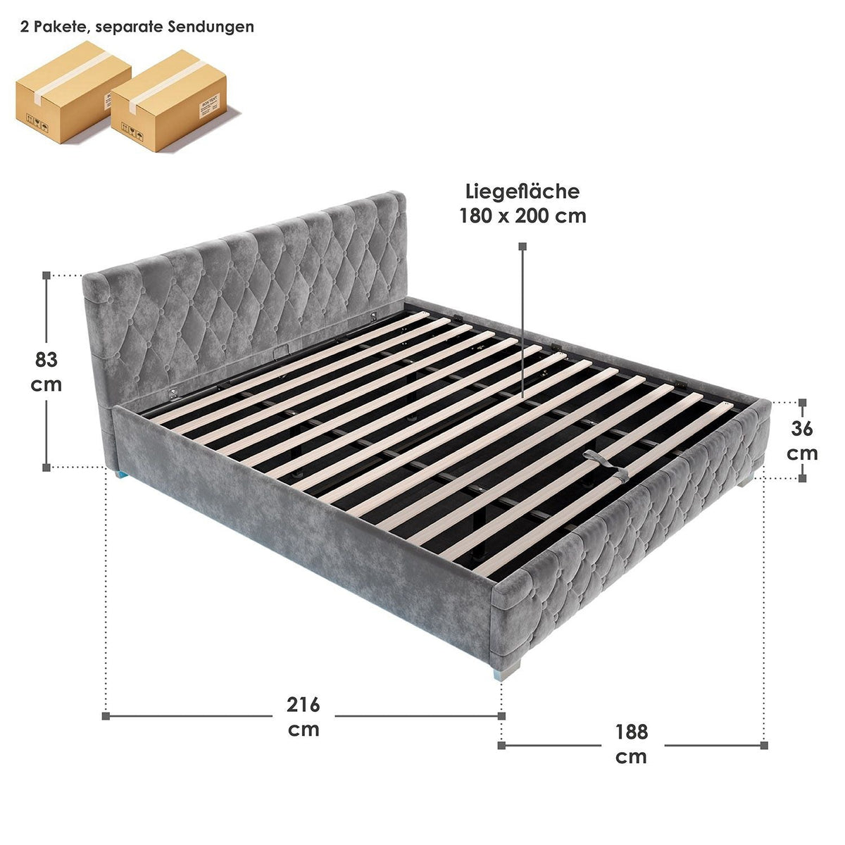 Letto imbottito Nizza
