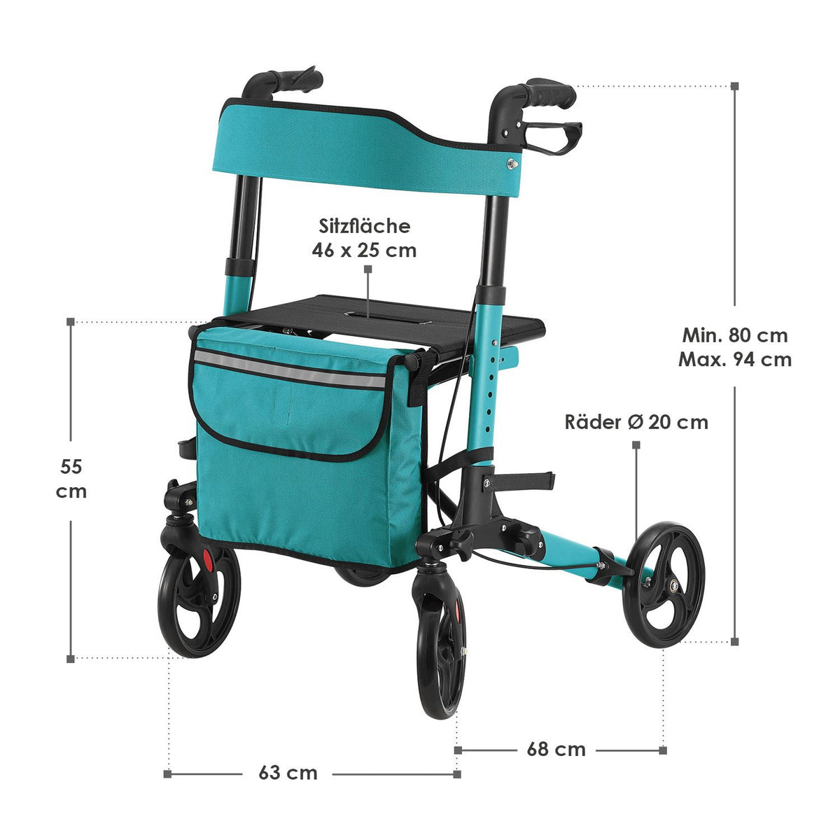 Rollator Vital in alluminio con sedile