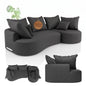 Divano Tirano con pouf e cuscini decorativi