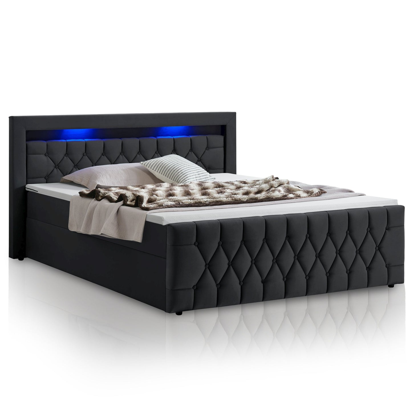 Letto a molle Leona - velluto
