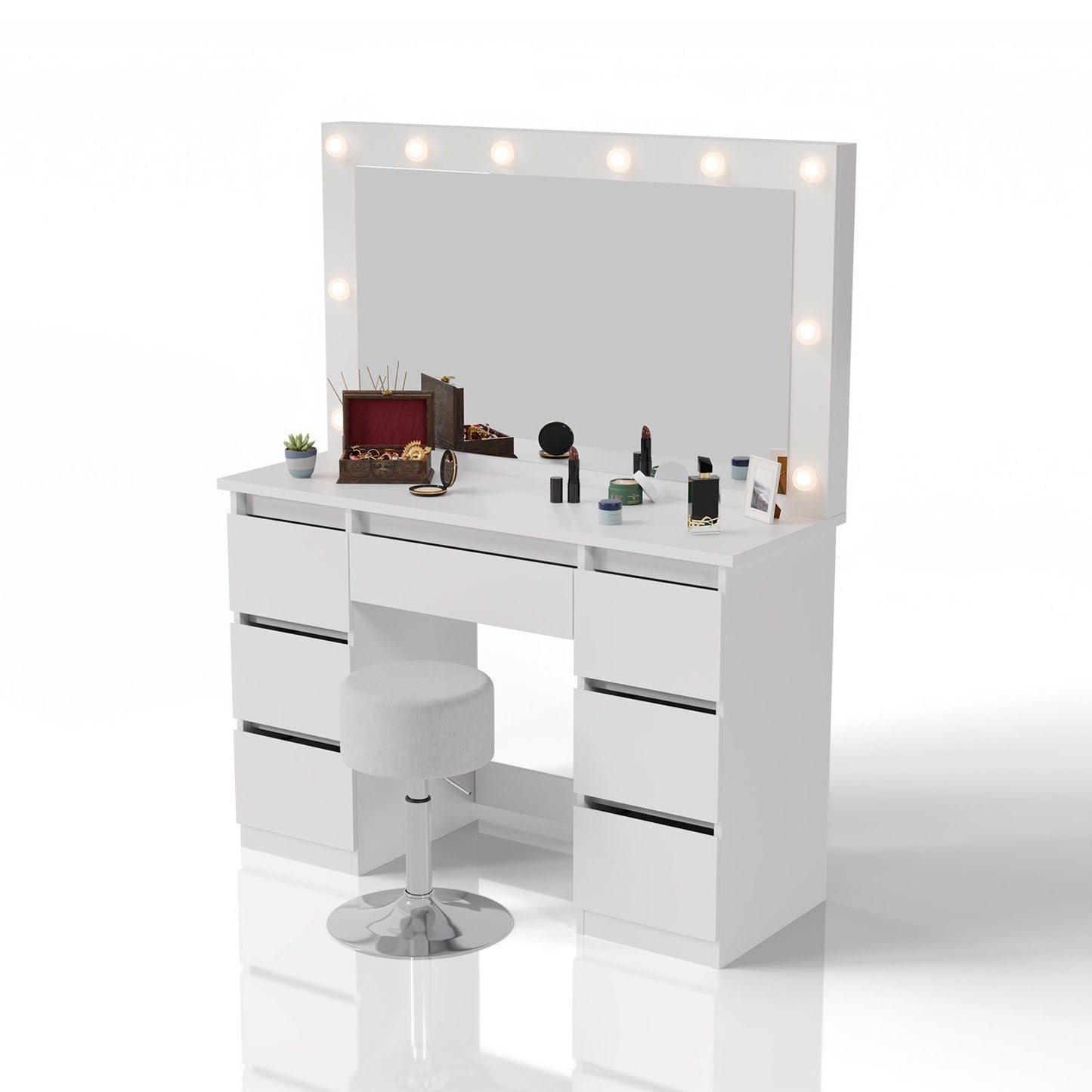 Tavolino da toilette con specchio Lilia