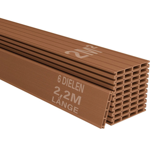 Delle per terrazze in WPC color teak