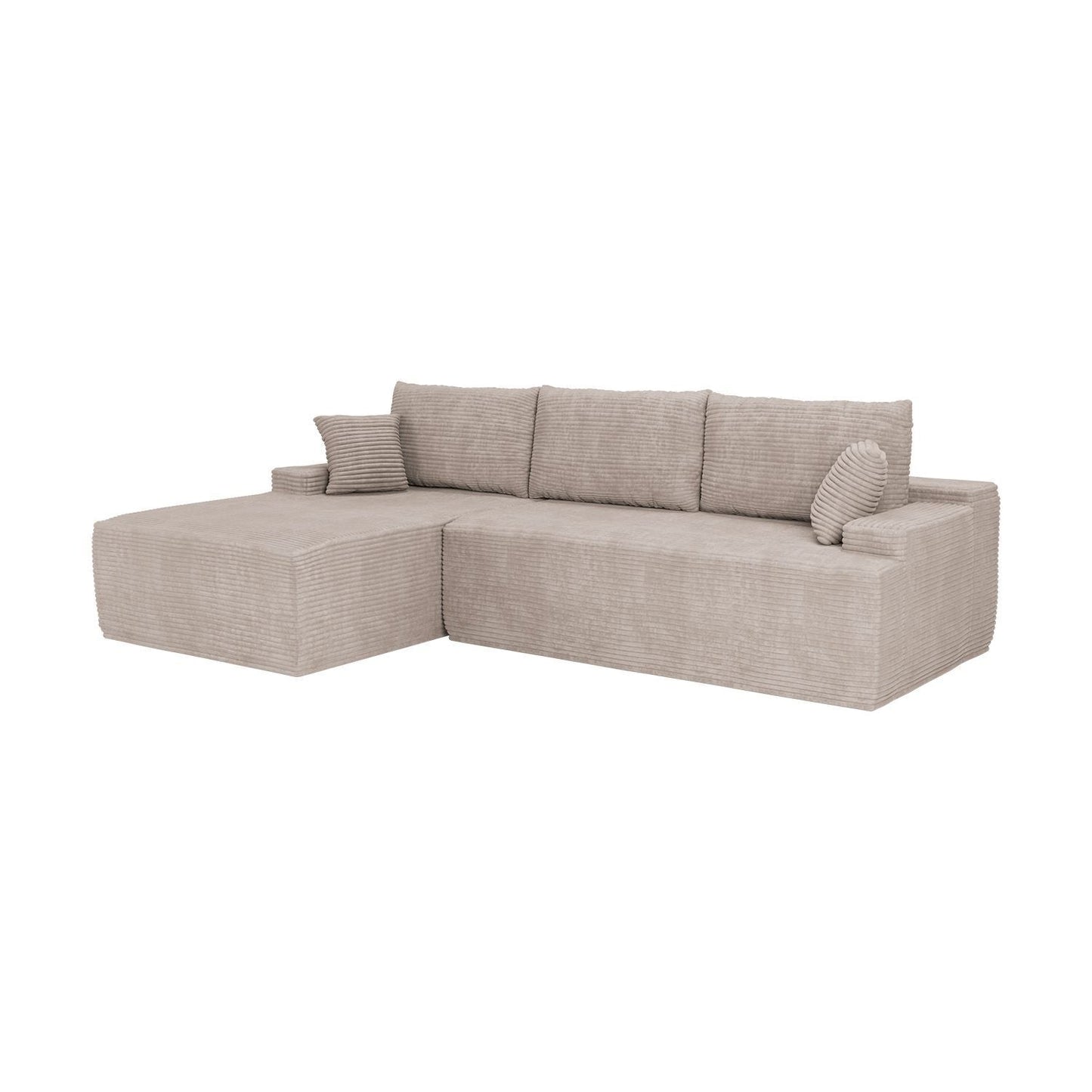 Divano Coredo con rivestimento in velluto e cuscini decorativi