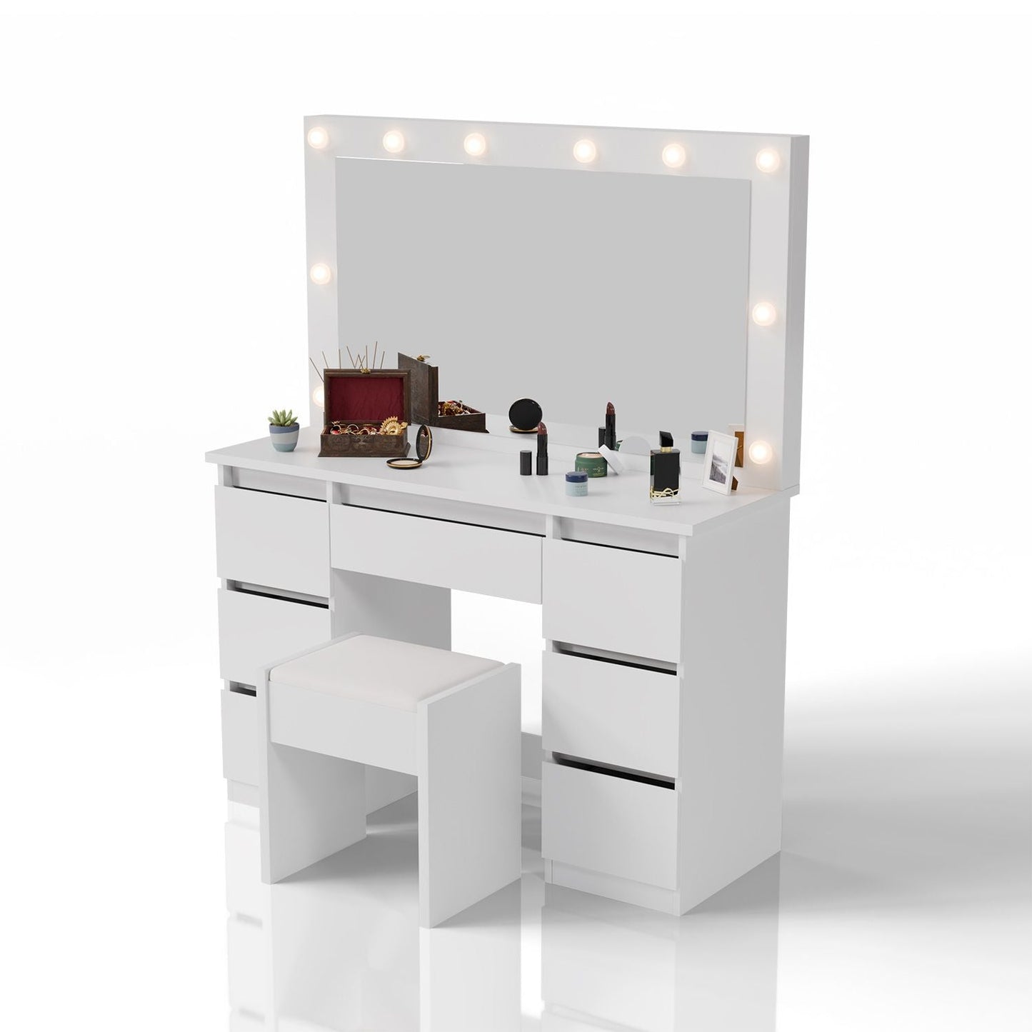 Tavolino da toilette con specchio Lilia