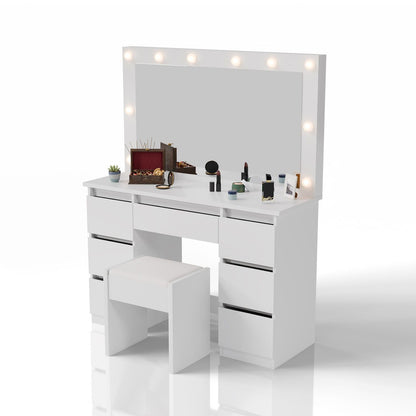 Tavolino da toilette con specchio Lilia
