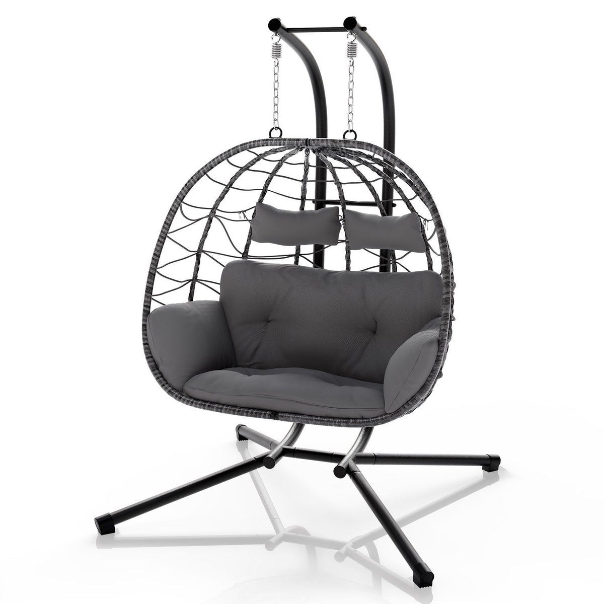 Sedia sospesa doppia in polyrattan Aria