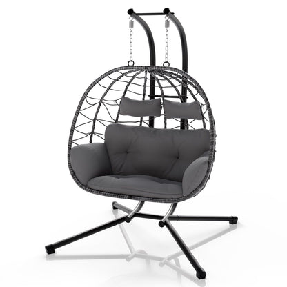Sedia sospesa doppia in polyrattan Aria