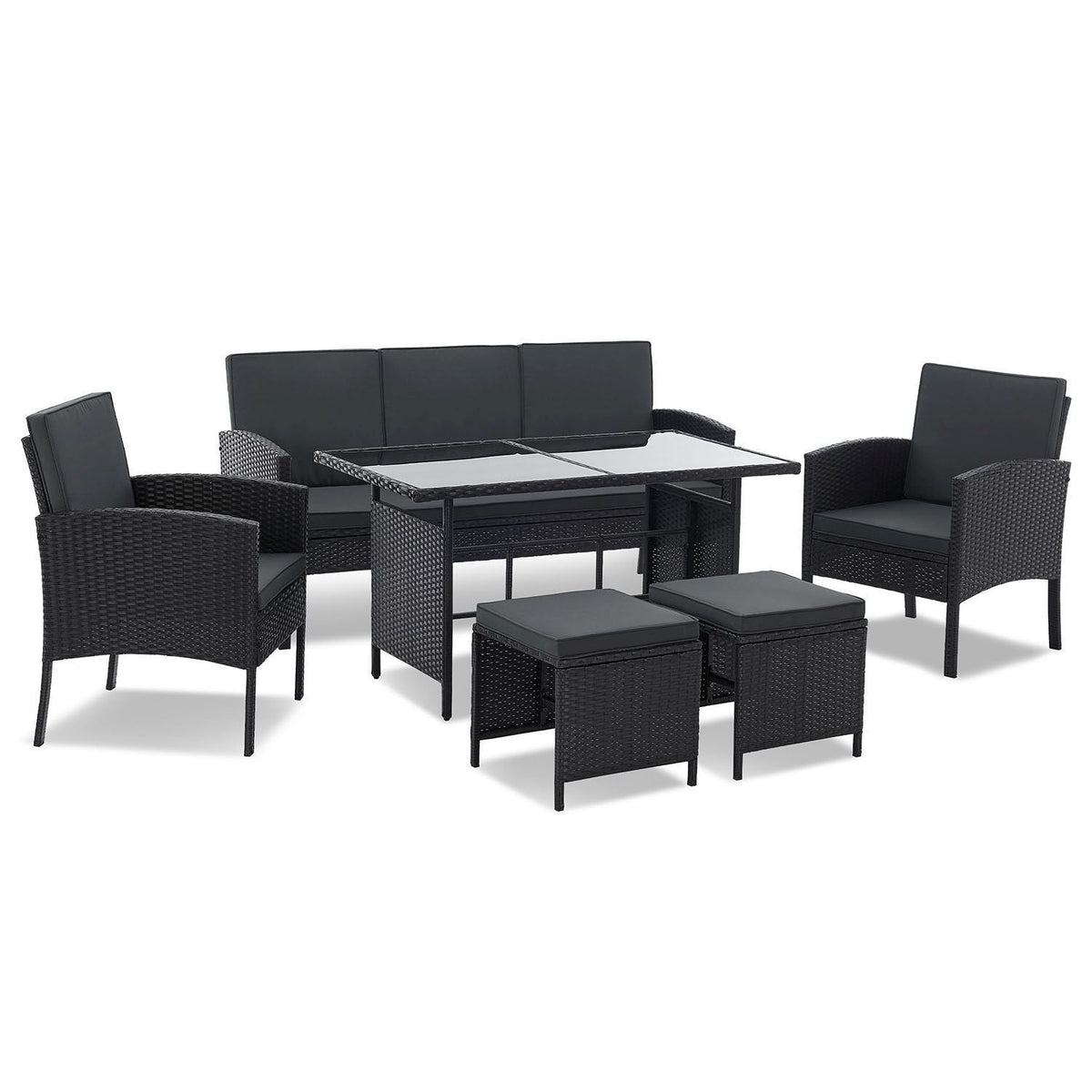 Gruppo di sedute in polyrattan Turin