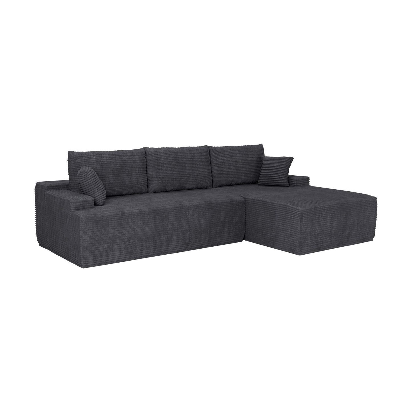 Divano Coredo con rivestimento in velluto e cuscini decorativi