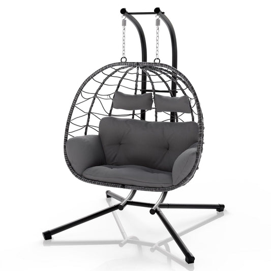 Sedia sospesa doppia in polyrattan Aria