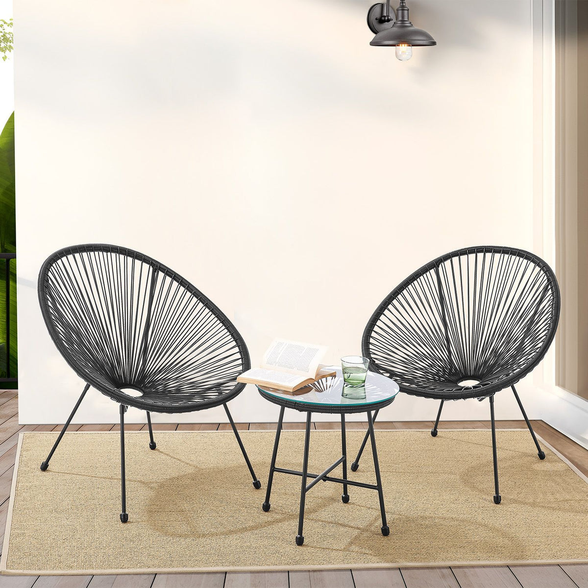 Set di mobili da balcone Ostana 3 pezzi