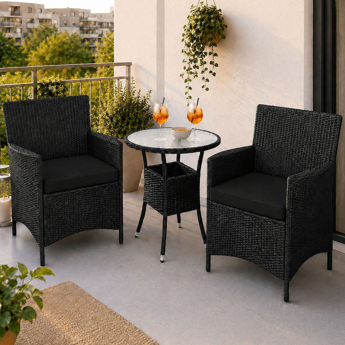Set da balcone in polyrattan Bayamo