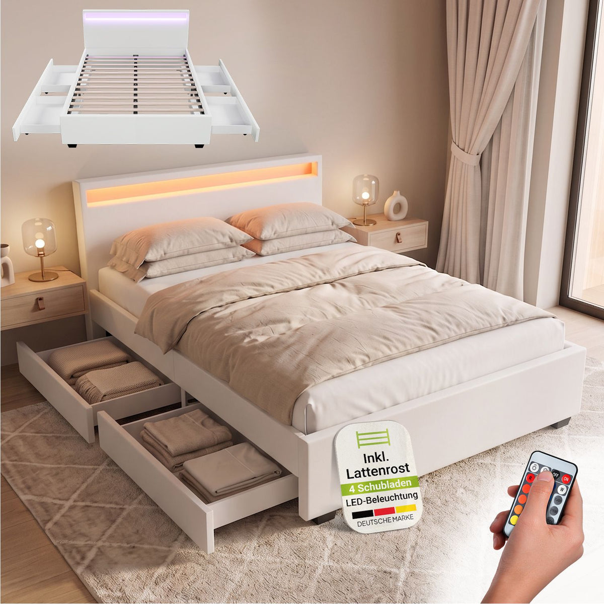 Letto imbottito Lyon