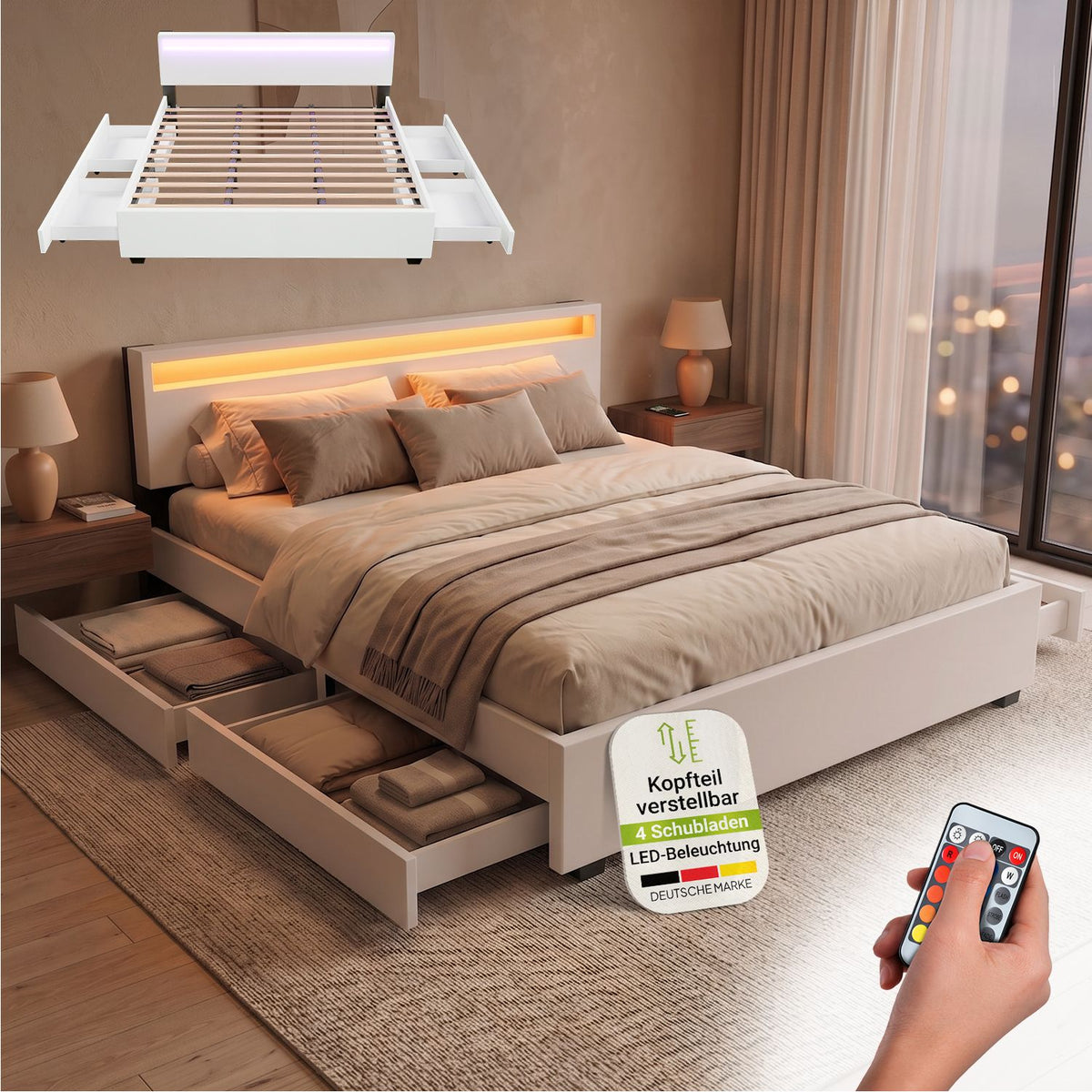 Letto imbottito Lyon