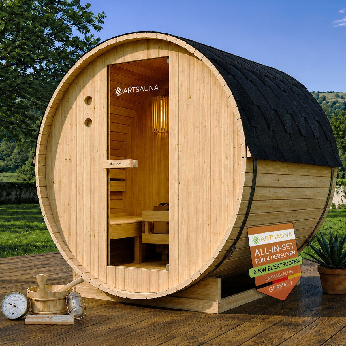 Sauna a botte Spitzbergen con riscaldatore per sauna