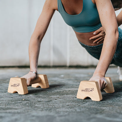 Maniglie per flessioni in legno
