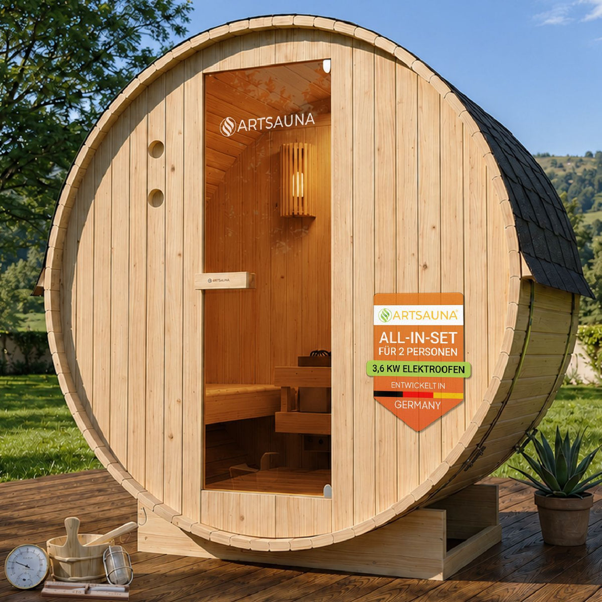 Sauna a botte Spitzbergen con riscaldatore per sauna
