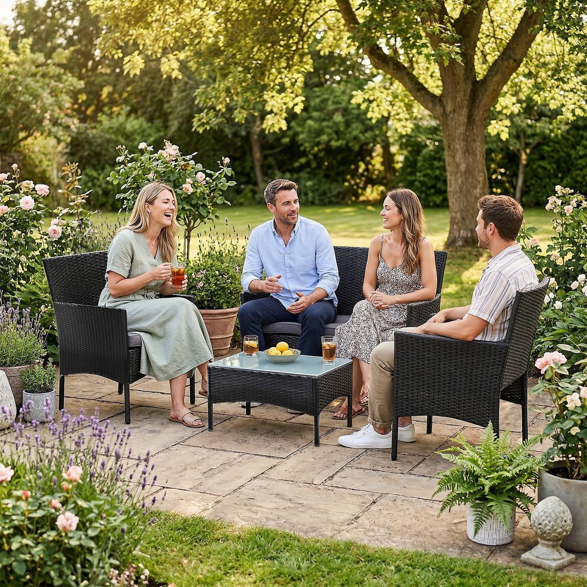 Gruppo di sedute in polyrattan Fort Myers