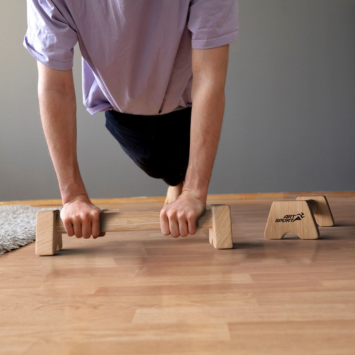 Maniglie per flessioni in legno