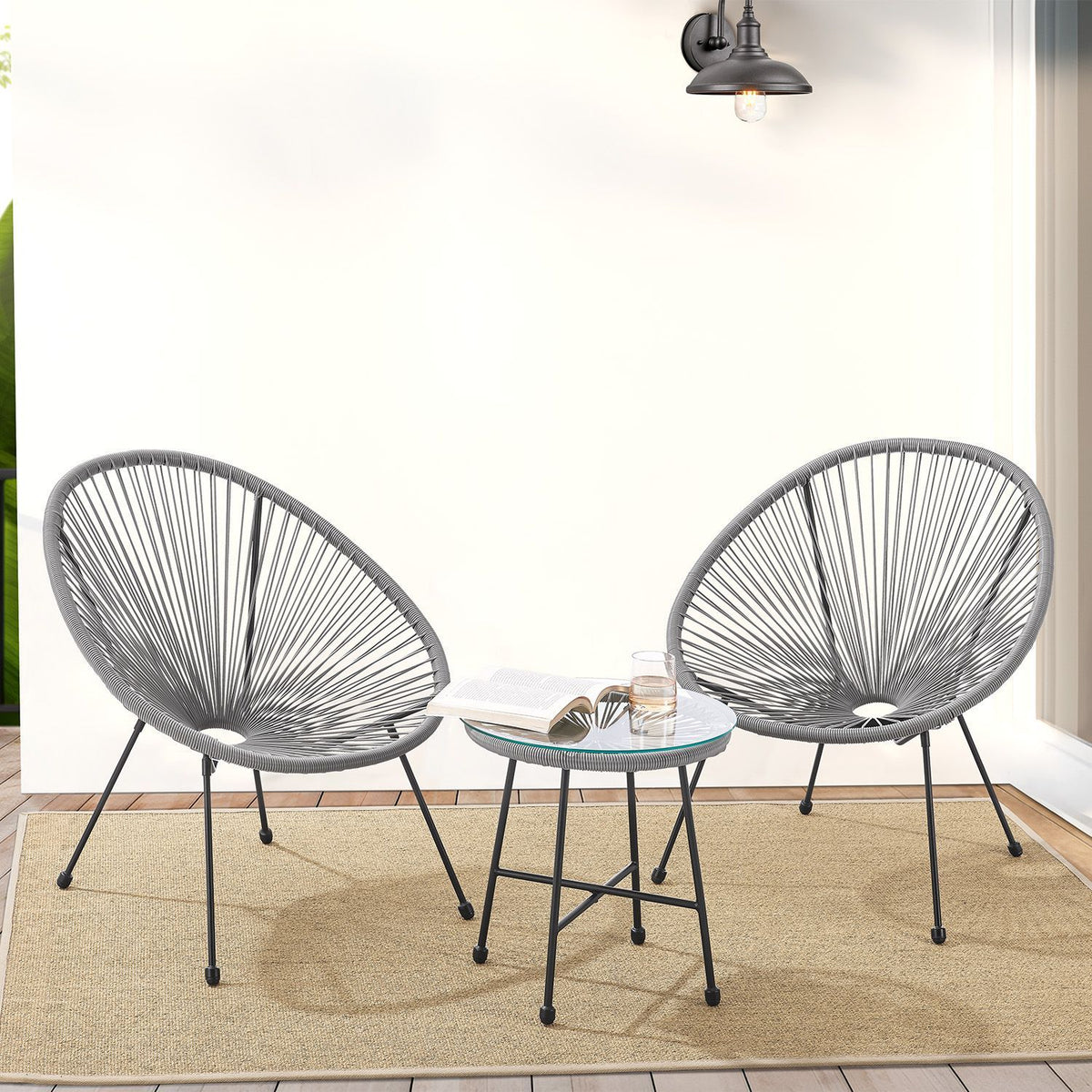 Set di mobili da balcone Ostana 3 pezzi