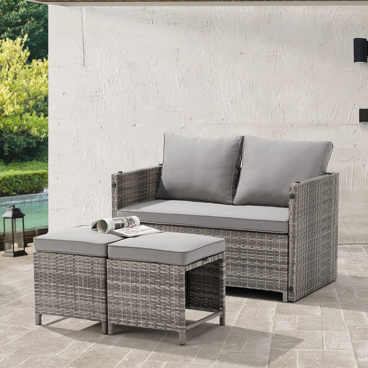 Mobili da giardino 2in1 in polyrattan Jamaica