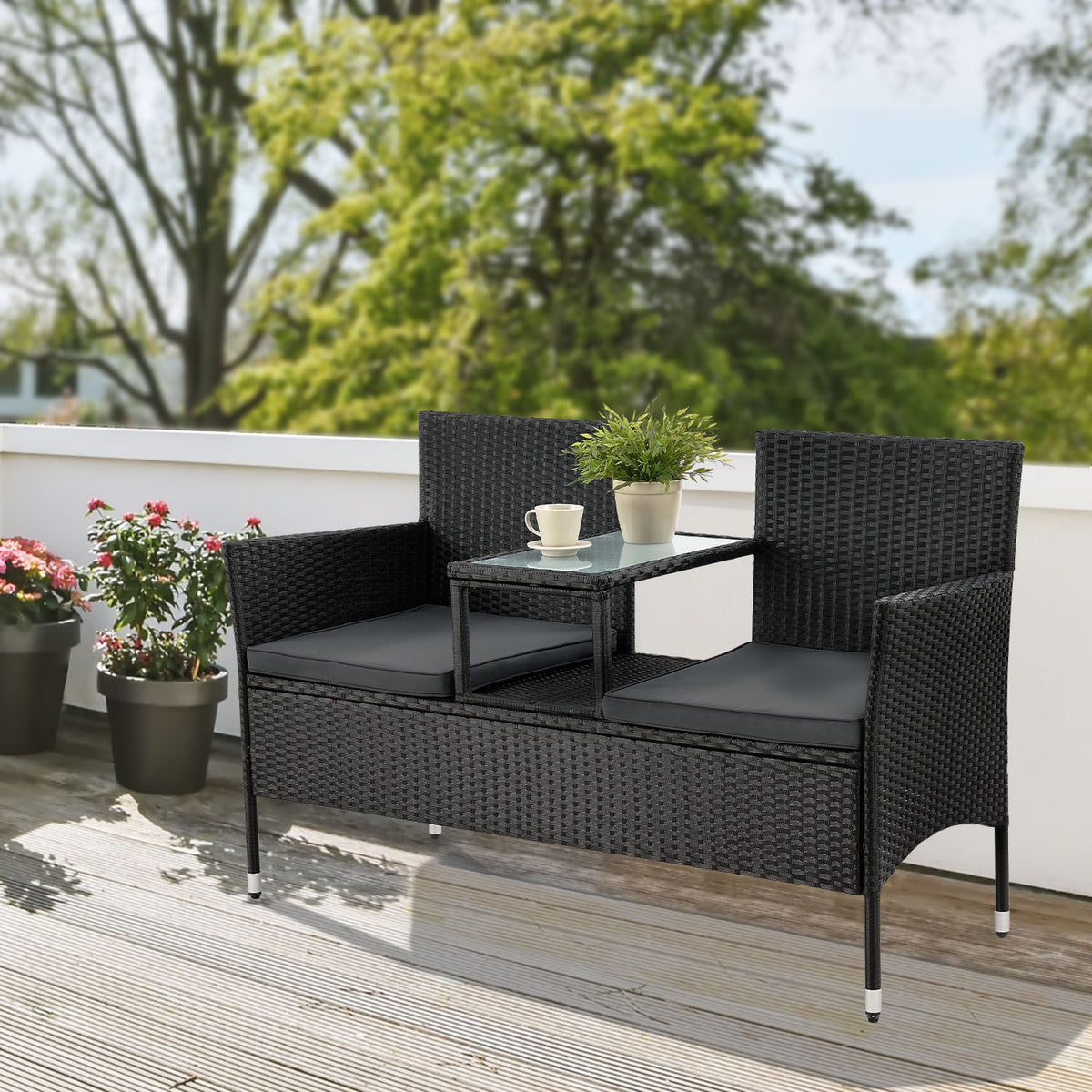 Panca in polyrattan Monaco
