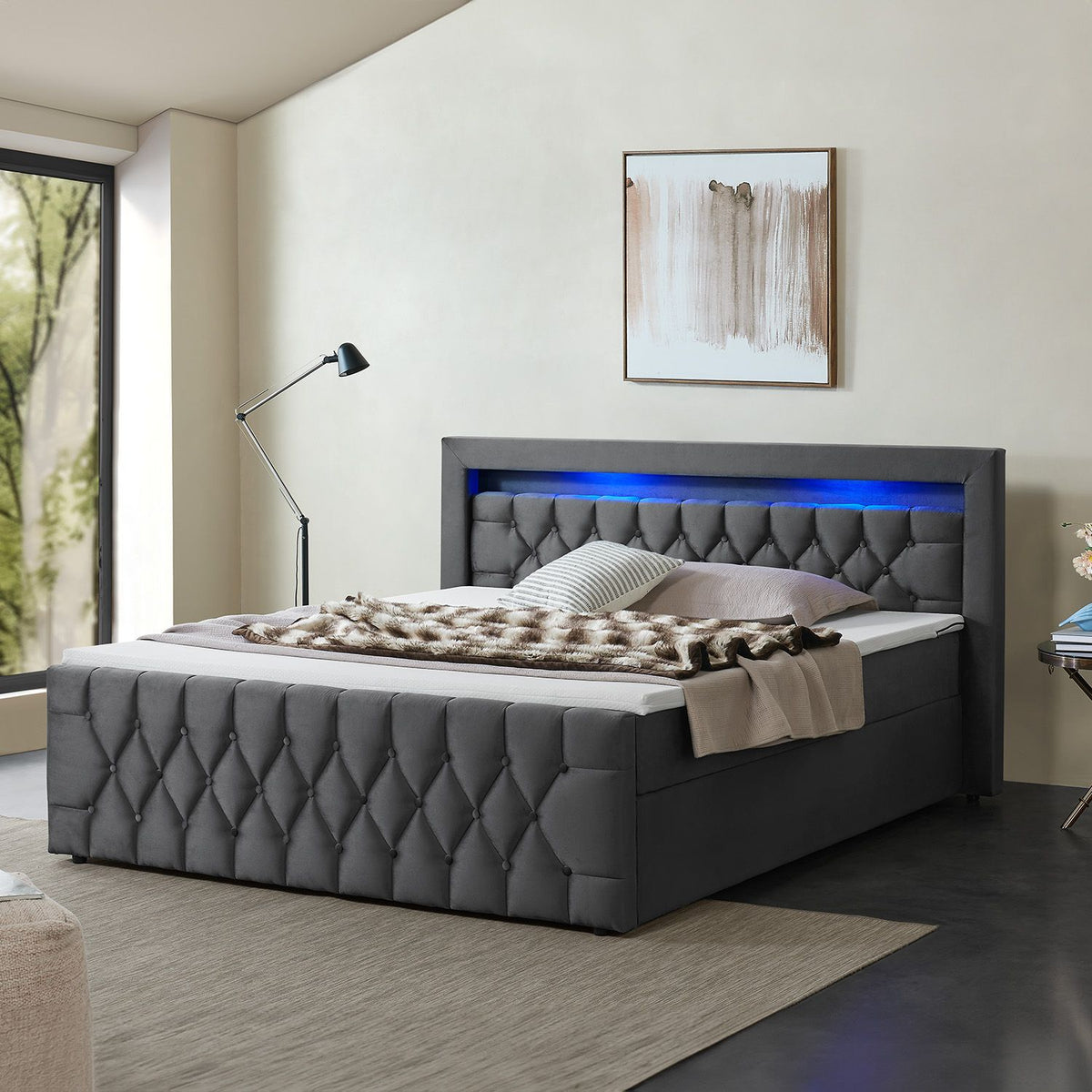 Letto a molle Leona - velluto