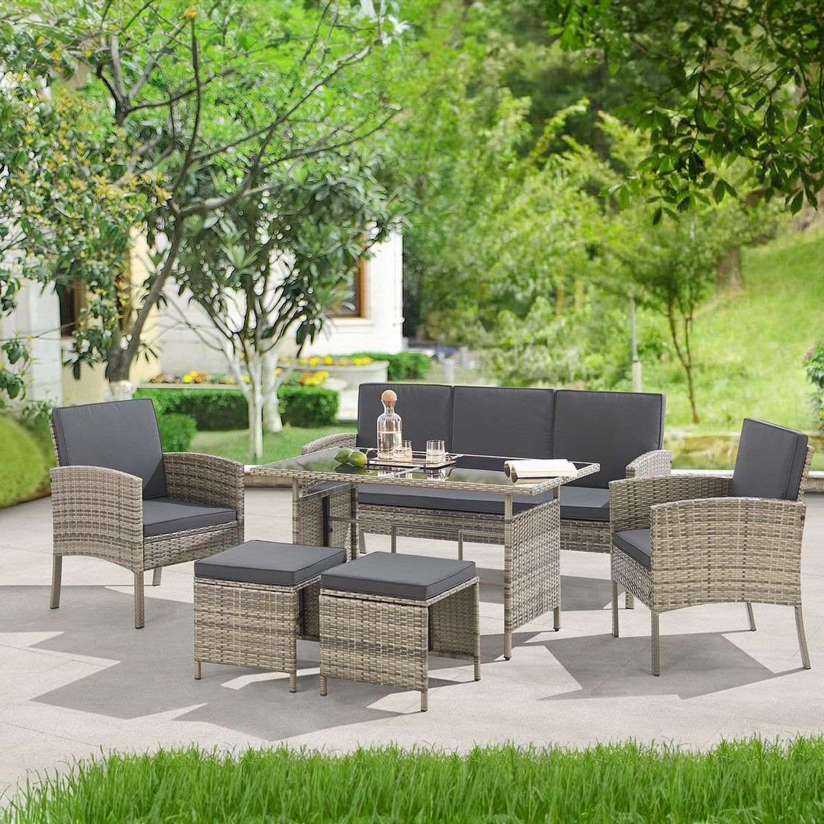 Gruppo di sedute in polyrattan Turin